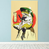 Samurai Frog mit Red Sun Ästhetik Leinwanddruck (Insitu (Holzboden))