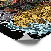 Samurai Frog of Fortune – Mythical Warrior Art Poster (Ecke)