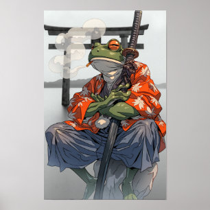 Samurai Frog Poster