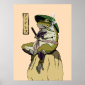 Samurai Frog Poster Imitate Canvas Print Acryl Pri (Vorne)