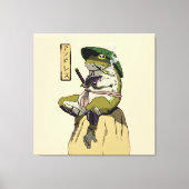 Samurai Frog Poster Imitate Canvas Print Acryl Pri Leinwanddruck (Vorderseite)
