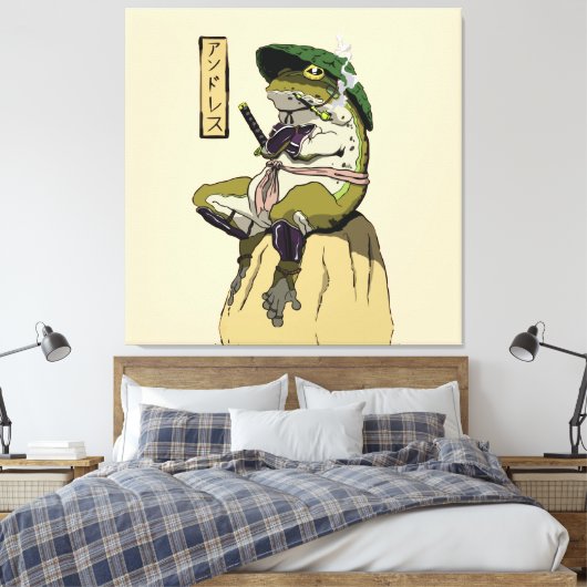 Samurai Frog Poster Imitate Canvas Print Acryl Pri Leinwanddruck (Insitu (Schlafzimmer))