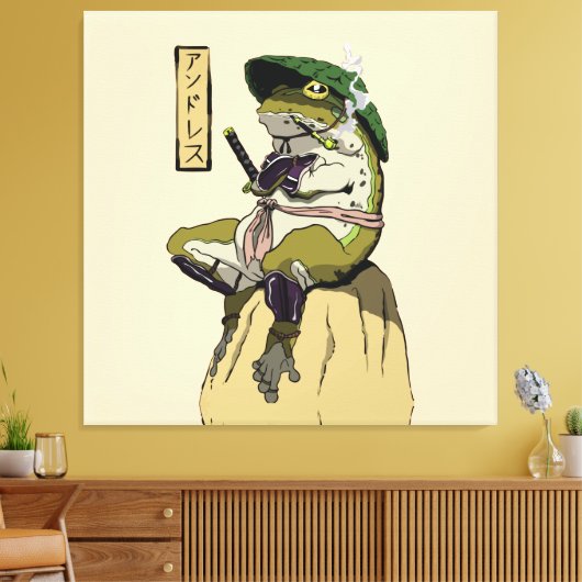 Samurai Frog Poster Imitate Canvas Print Acryl Pri Leinwanddruck (Insitu (Wohnzimmer))