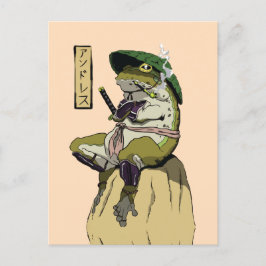 Samurai Frog Poster Imitate Canvas Print Acryl Pri Postkarte
