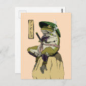 Samurai Frog Poster Imitate Canvas Print Acryl Pri Postkarte (Vorne/Hinten)