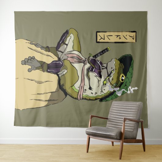 Samurai Frog: Wächter des Lotus Wandteppich (Beispiel (Horizontal))