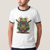 Samurai frog warrior Basic Ringer T-Shirt (Vorderseite)