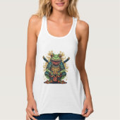 Samurai frog warrior Flowy Racerback Tank Top (Vorderseite)