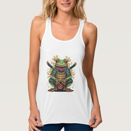 Samurai frog warrior Flowy Racerback Tank Top (Vorderseite)