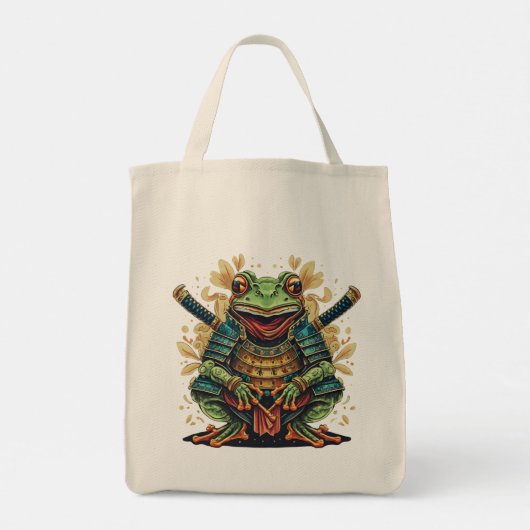 Samurai frog warrior Grocery Tote Tragetasche (Rückseite)