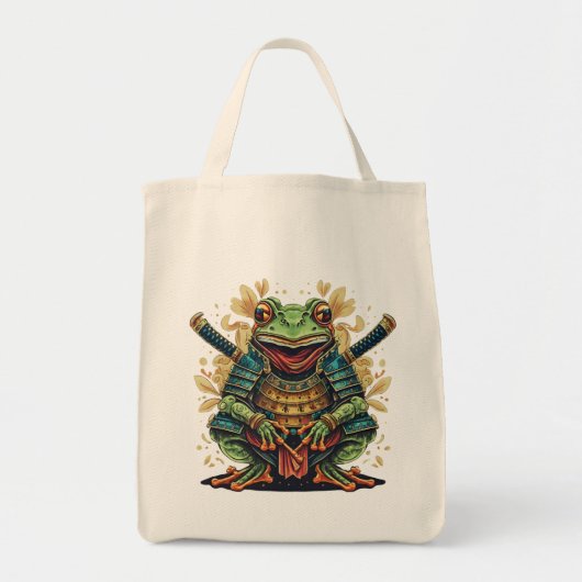 Samurai frog warrior Grocery Tote Tragetasche (Vorne)