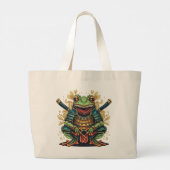 Samurai frog warrior Jumbo Tote Stoffbeutel (Rückseite)