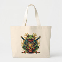 Samurai frog warrior Jumbo Tote Stoffbeutel