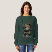 Samurai Frog Warrior mit Katana Sweatshirt (Vorne ganz)