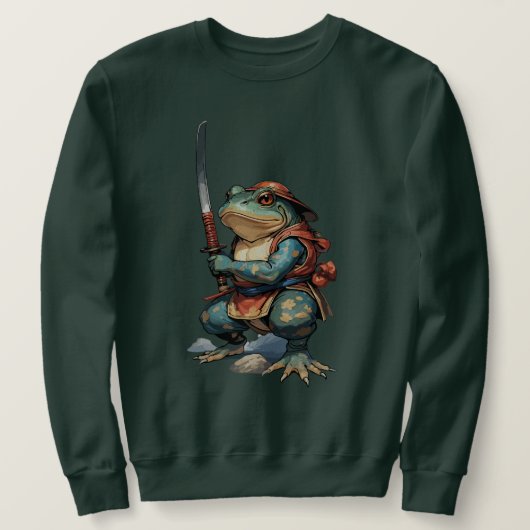 Samurai Frog Warrior mit Katana Sweatshirt (Design vorne)