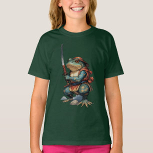Samurai Frog Warrior mit Katana T-Shirt