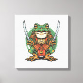  Samurai frog warrior Stretched Canvas Print Leinwanddruck (Vorderseite)
