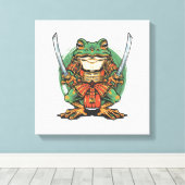  Samurai frog warrior Stretched Canvas Print Leinwanddruck (Insitu (Holzboden))