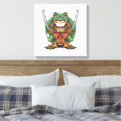  Samurai frog warrior Stretched Canvas Print Leinwanddruck (Insitu (Schlafzimmer))
