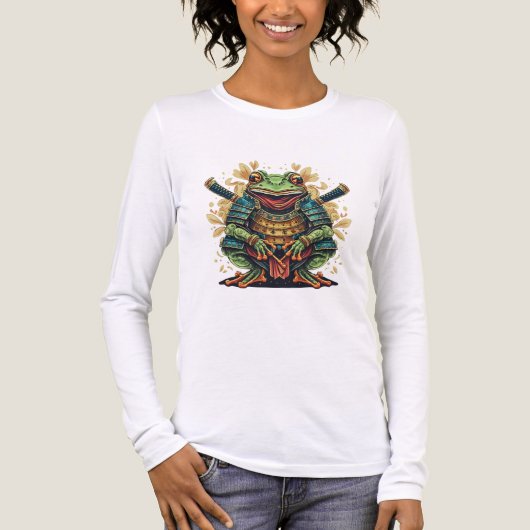 Samurai frog warrior Tri-blend Long Sleeve Shirt (Vorderseite)