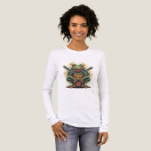 Samurai frog warrior Tri-blend Long Sleeve Shirt (Vorderseite voll)