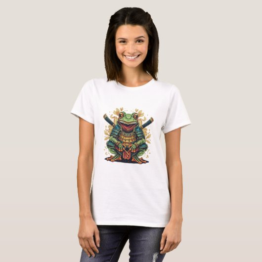 Samurai frog warrior Womens Basic T-Shirt (Vorne ganz)