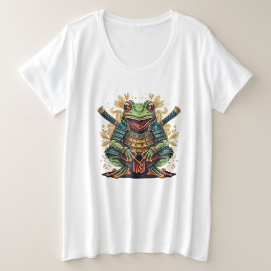Samurai frog warrior Womens Plus Size T-Shirt (Design vorne)