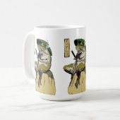 Samurai Frosch: Hüter der Lotusblume Kaffeetasse (Vorderseite Links)