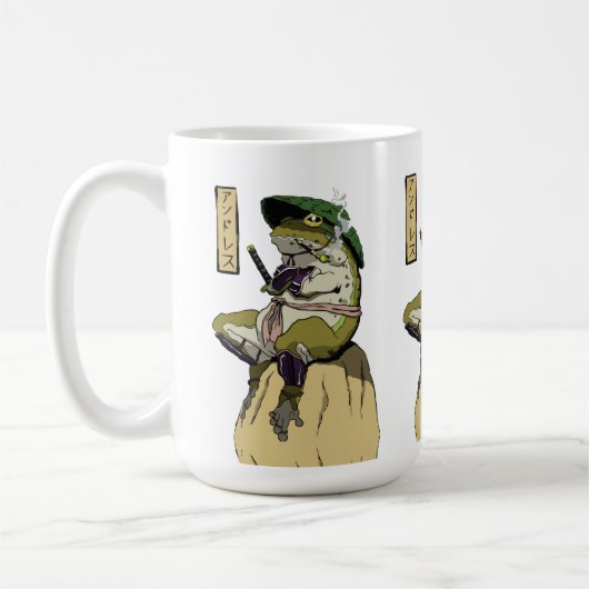 Samurai Frosch: Hüter der Lotusblume Kaffeetasse (Links)
