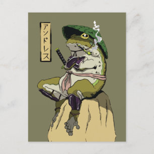 Samurai Frosch: Hüter der Lotusblume Postkarte