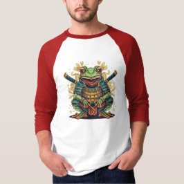 Samurai-Frosch-Krieger Basic 3/4 Ärmel Raglan-Shir T-Shirt