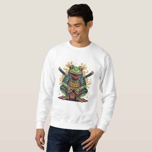 Samurai-Frosch-Krieger Basic Sweatshirt (Vorne ganz)