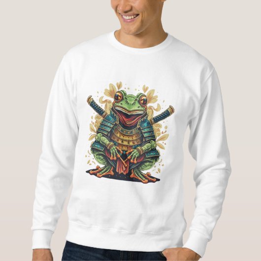 Samurai-Frosch-Krieger Basic Sweatshirt (Vorderseite)