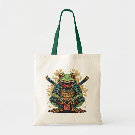 Samurai-Frosch-Krieger Budget-Tasche Tragetasche (Vorne)