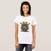 Samurai-Frosch-Krieger Damen Basic T-Shirt (Vorne ganz)