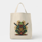 Samurai-Frosch-Krieger-Einkaufstasche Tragetasche (Rückseite)