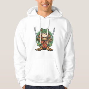 Samurai-Frosch-Krieger Erwachsener Pullover Hoodie