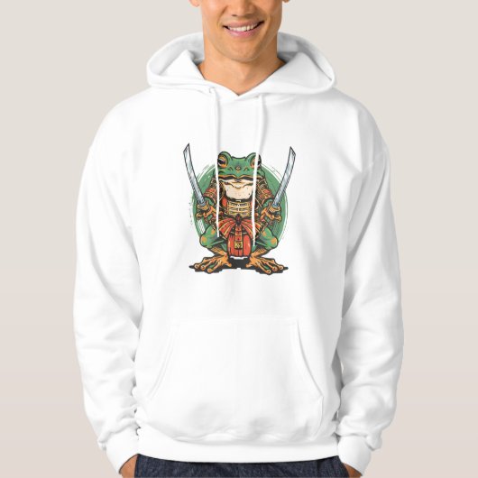 Samurai-Frosch-Krieger Erwachsener Pullover Hoodie (Vorderseite)