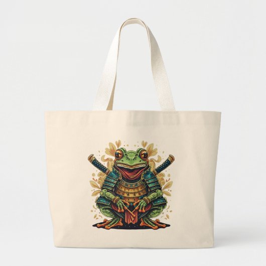 Samurai-Frosch-Krieger Jumbo-Tasche Jumbo Stoffbeutel (Vorne)