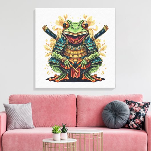 Samurai-Frosch-Krieger Leinwanddruck (Insitu (Wohnzimmer))