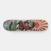 Samurai-Frosch-Krieger-Skateboard Skateboard (Horizontal)