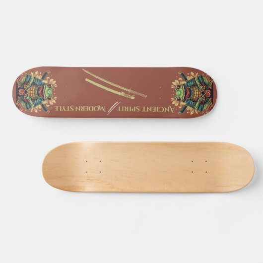 Samurai-Frosch-Krieger-Skateboard Skateboard (Horizontal)