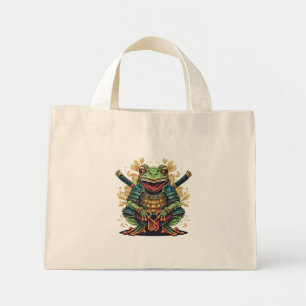 Samurai-Frosch-Krieger Tiny Tote Mini Stoffbeutel