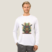 Samurai-Frosch-Krieger Tri-Blend Langarmshirt Shirt (Vorderseite komplett)