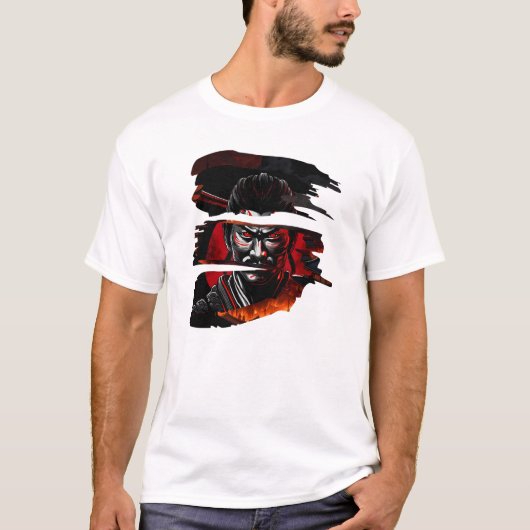 Samurai Fury - Warrior Bushido Japanese Art T-Shirt (Vorderseite)