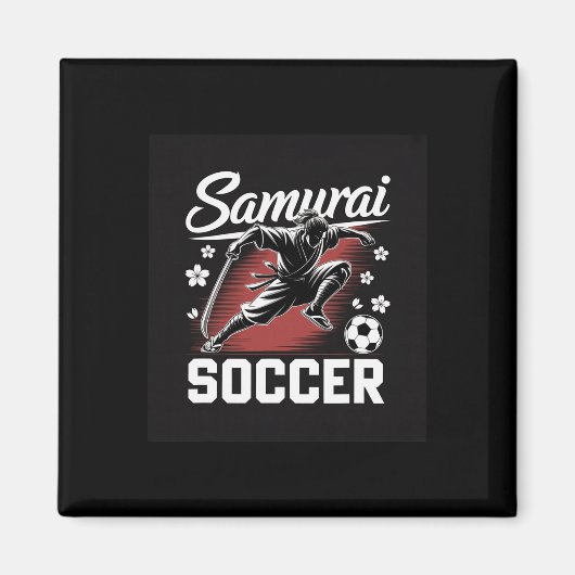 Samurai Fußball Krieger Geist Fußball Katana Kling Magnet (Vorne)
