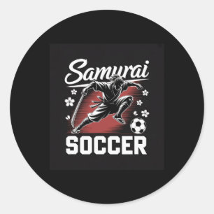 Samurai Fußball Krieger Geist Fußball Katana Kling Runder Aufkleber