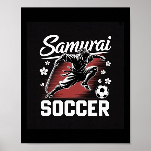 Samurai-Fußballkriegergeist Fußball Katana-Klinge Poster (Vorne)