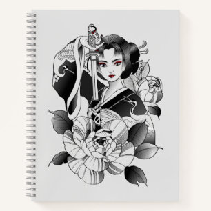"Samurai Geisha and her Katana" Notizblock