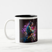 Samurai Gemälde Zwei-Tonen-Tasse, 11 oz Zweifarbige Tasse (Links)